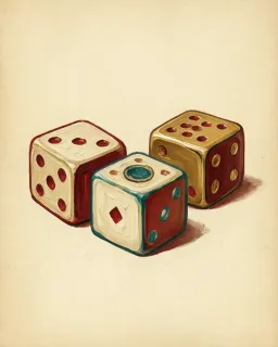 Three dice sitting together
