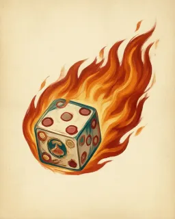 A die on fire